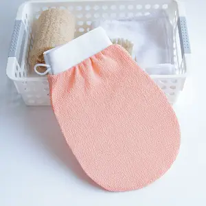 Gloway New Arrival Pink Koreanische Peeling handschuhe Viskose Dusche Türkischer Bade handschuh Für Frauen