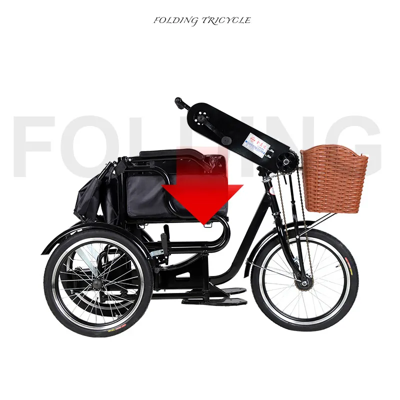 थोक उच्च गुणवत्ता सस्ते Foldable 3 पहिया पुस्तिका साइकिल वयस्कों हाथ संचालित Tricycle