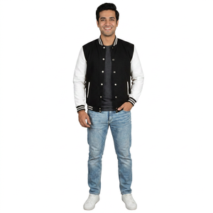 Chaquetas Varsity de Invierno para Hombre, Funcionales, Personalizadas, con Cuello Alto, Transpirables, con Bolsillos Laterales y Botones Cubiertos - Product Image 1
