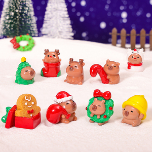 Vente en gros <span class=keywords><strong>de</strong></span> figurines en résine Capybara <span class=keywords><strong>Kawaii</strong></span> aux couleurs <span class=keywords><strong>de</strong></span> prune <span class=keywords><strong>de</strong></span> Noël pour étagère à café, décoration miniature <span class=keywords><strong>de</strong></span> Noël, elfe <span class=keywords><strong>de</strong></span> décoration DIY pour étagère - Product Image 3