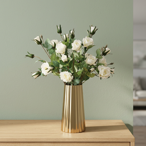 Luxury <b>Gold</b> Metal Flower <b>Vase</b> Modern Decorative Table <b>Vase</b> Tall Centerpiece <b>Vase</b> for Living Room Wedding Home Decor - Product Image 3