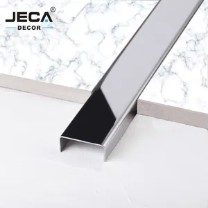Foshan JECA U-Shaped Stainless Steel 304 Decorative Profiles Metal Tile Trims For Floor Or Wall Decoration Trims Strips