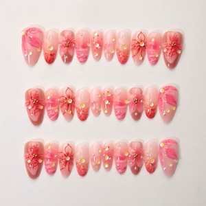 30 <span class=keywords><strong>Uñas</strong></span> Postizas con Diseño <span class=keywords><strong>de</strong></span> Almendra y Flores 3D en 15 Tamaños para Niñas, Accesorios <span class=keywords><strong>de</strong></span> Moda para <span class=keywords><strong>Uñas</strong></span>, Removibles - Product Image 3