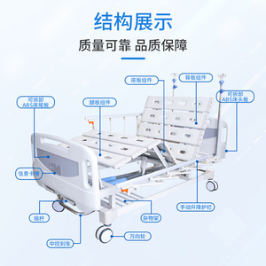 Cama de Hospital Saiford 2130*960*500 Manual con Doble Manivela, Altura Ajustable y Freno de Control Central para Pacientes Mayores - Product Image 1