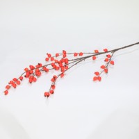 Grosir Ranting Buah Sea Buckthorn Palsu 100CM, Tangkai Buah Buatan untuk Rangkaian Bunga Musim Gugur, Pemasok dari Cina