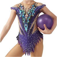 Body de danse rythmique et de gymnastique violet une pièce personnalisable pour filles pour danse de salon et spectacles sur scène