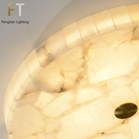 Plafonnier LED circulaire de luxe en cuivre au design moderne, avec abat-jour simple, lampe de plafond, matte, style chinois, pour une chambre à coucher ou d'étude