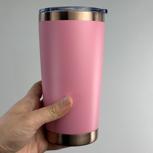 Personalized 20oz Rose Gold Electroplated Stainless Steel Vacuum Tumbler with Laser Engraved Design and Matching Lid for Hot Col - Product Image 4