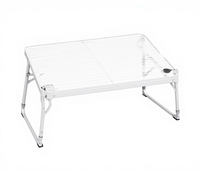 Table pliante de camping en fer moderne pour l'extérieur - Portable, noire, carrée, 2 places