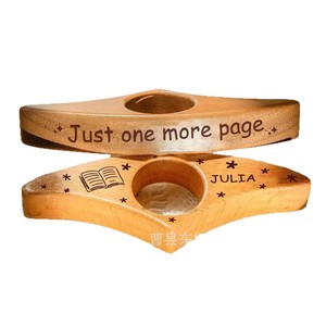 Marcador de Libros de Madera con Presión de Pulgar, Portátil, Retro, Personalizable con Texto, Nombre, Patrón, Ayuda para la Lectura - Product Image 5