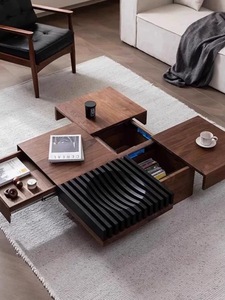 Mesa de Centro Moderna de Lujo 2025, Cuadrada, de Madera Sólida, Estilo Italiano, para Sala de Estar - Product Image 5