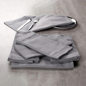 Serviettes en lin 100% faites à la main de haute qualité brodées et lavables serviettes de luxe pour la cuisine de mariage en coton jetable - Product Image 5