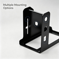 Support de montage en forme de L en acier SPCC noir mat avec revêtement en poudre, avec base et deux parois verticales pour utilisation avec des équipements industriels