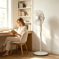 Ventilateur sur pied silencieux de 16 pouces avec minuterie, inclinaison réglable et oscillation verticale pour chambre et appartement, idéal pour la circulation de l'air