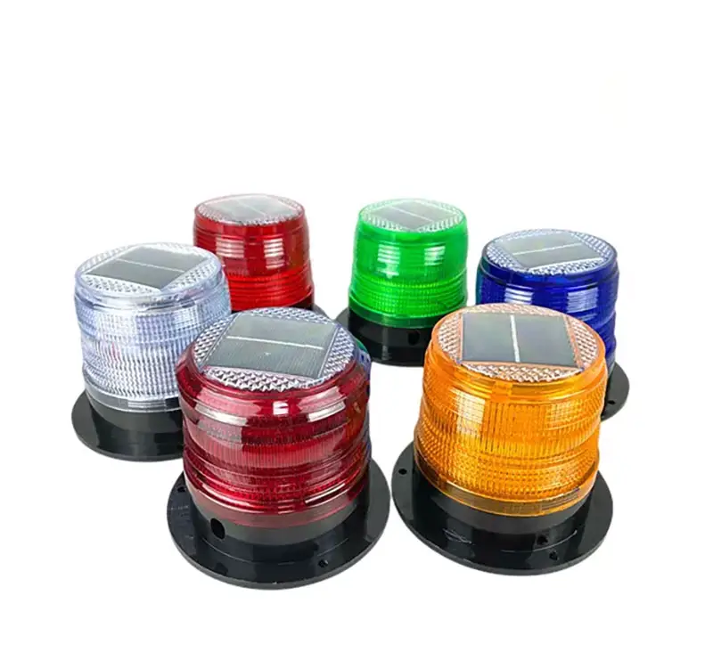 Solar Warning LED Light Waterproof Light Control Strong Magnet Red Blue Yellow Flashing Traffic Road Safety Strobe Lights