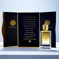 Caja de Cartón de Franela Premium con Grabado Dorado, Cierre Magnético de Doble Puerta, Cajas Rígidas para Botellas de Perfume y Fragancias Cosméticas