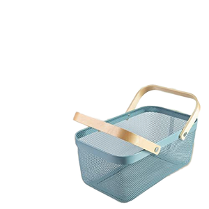 Panier en treillis métallique avec poignées, style ferme, pour l'organisation et le rangement des placards et des garde-manger - Product Image 5