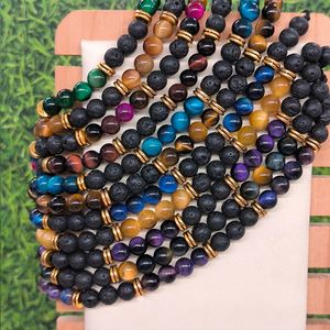 Natural Bracelet Colorful <b>Glass</b> Beaded Serenity Stone White Label Engraved Logo - Product Image 3