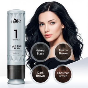 Tinte de Cabello Negro sin Amoníaco de Alta Calidad, Fórmula Nutritiva Anti-Goteo, Uso Doméstico, Permanente, sin Peróxido - Product Image 1