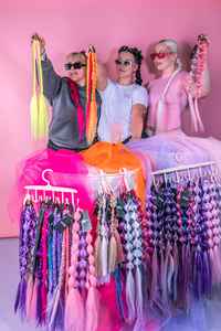 Cola <span class=keywords><strong>de</strong></span> Caballo Trenzada <span class=keywords><strong>de</strong></span> 24 Pulgadas, Extensión <span class=keywords><strong>de</strong></span> Pelo Sintético <span class=keywords><strong>de</strong></span> Cola <span class=keywords><strong>de</strong></span> Caballo Falsa, Linterna Arcoíris - Product Image 2