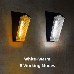 वाटरप्रूफ सौर लैंप सजावट बालकनी की बाड़ सीढ़ी स्ट्रीट लाइटें दीवार लैंप रंगीन लौ सौर उद्यान रोशनी आउटडोर - Product Image 2