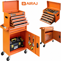 Chariot à outils Airaj en acier laminé à froid à 8 tiroirs, armoire à roulettes, options OEM, conception détachable pour le rangement en atelier/garage