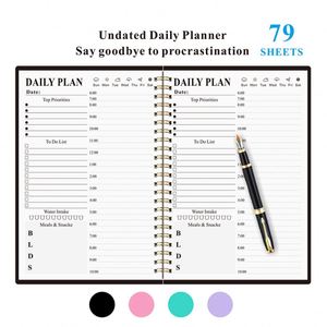 Xdh646 Customizable Logo Spiral Printing <b>A5</b> Diary Promotion Gift Custom Leather Cover Journal Coil Notebook - Product Image 5