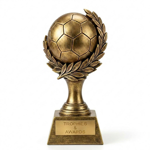 Fabricant <span class=keywords><strong>de</strong></span> trophées en résine dorée personnalisés, coupe <span class=keywords><strong>de</strong></span> football dorée, souvenirs pour les tournois sportifs scolaires, cadeaux personnalisés - Product Image 2
