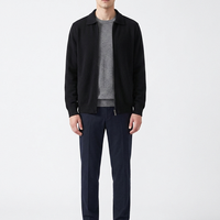 Veste en cachemire pour homme, fermeture éclair intégrale, col à revers, style business décontracté, tenue de bureau, automne-hiver, tricot chaud