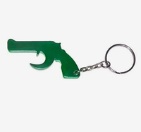 Décapsuleur porte-clés personnalisé en forme de pistolet, cadeau promotionnel, logo gravé, en métal, pour camping, fête, nouveauté