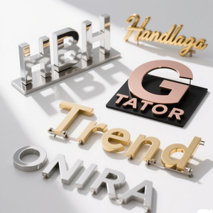 Custom Handbag Accessories Design Metal Label Logo Wallet Clothes Custom Metal Plate Logo Gold Brand Metal Letter Logo for Bag - Product Image 1