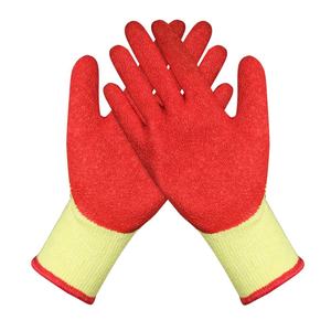 Gants de travail en CVC enduits de latex froissé, poignet tricoté élastique, résistants à l'abrasion, pour la construction et l'assemblage - Product Image 4