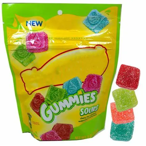 Aluminiumfolie Private Label Gummy Candy Verpakking Staande Groothandel Kauwgom Zakjes Met Ritssluiting