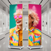 Écran d'affichage numérique LED pliable à écran tactile couleur pour intérieur, sur pied mobile, affichage publicitaire OEM pour magasin de détail
