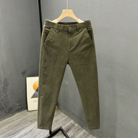 Pantalon de style britannique pour homme, coupe droite, décontracté et formel, idéal pour le printemps et l'été