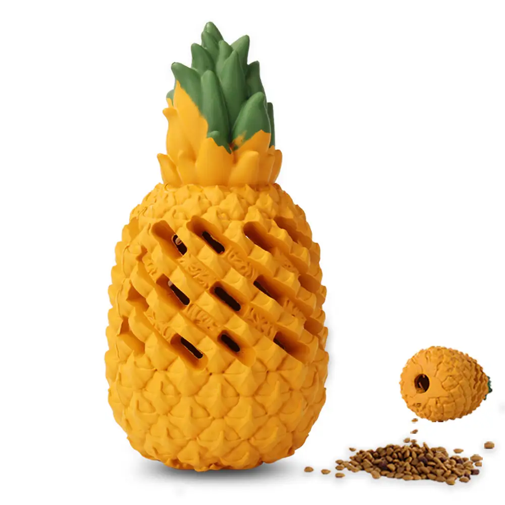 Orta ve büyük köpekler için uygun doğal kauçuk üretimi benzersiz ananas şekli çiğnemek oyuncak