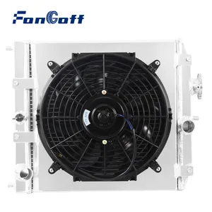 2 Row Aluminum Radiator Shroud Fan For Honda Civic CX DX EX EX-R GX HX 92-2000