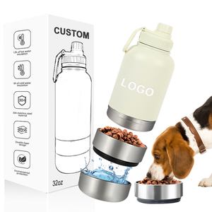 32oz gravável aço inoxidável <span class=keywords><strong>pet</strong></span> tigela parede dupla cães gatos comida água prato alimentação tigela - Product Image 1