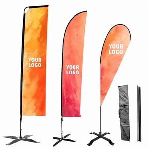 Bandera de Pluma de Una o Dos Caras, Resistente al Viento y a la Decoloración, Bandera de Poliéster Tejido con Logotipo Personalizado, Bandera de Playa en Forma de Lágrima - Product Image 1