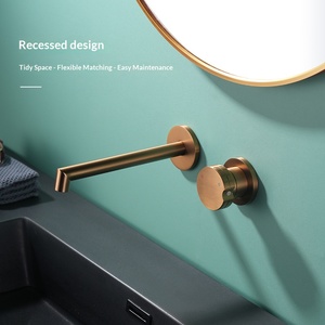 Lavabo de Pared Xinxi Kitchen, Moderno y Minimalista, con Grifo Oculto de una Sola Manija, Núcleo de Cerámica y Cobre, para Hotel HQ011 - Product Image 5