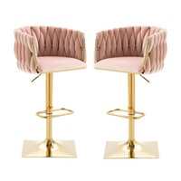 Tabouret de bar réglable en hauteur, tabouret de luxe pour la maison, dossier pivotant, tabouret de bar haut en velours, siège pivotant