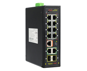 สวิตช์ POE อุตสาหกรรมราคาประหยัด 8x100Mbps 2xGigabit 64G 6KV IP40 L2 Managed IEEE 802.3af/at GWS-IPS31108PFM - Product Image 1