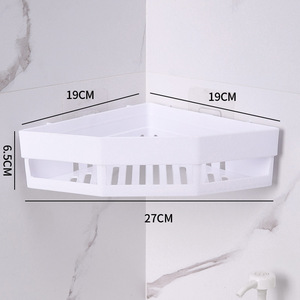 Organisateur <span class=keywords><strong>mural</strong></span> de salle de bain sans perçage, en plastique, avec panier à ventouse pour accessoires de salle de bain - Product Image 5