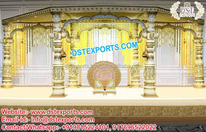 Sillas de Fibra Talladas Estilo Mandap Dorado de Bollywood, Diseño Exclusivo y Abierto, con Temática India para Bodas y Fiestas en Malasia - Product Image 5