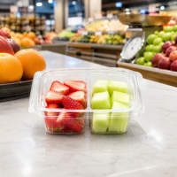Contenant jetable inviolable en PET pour fruits (fraises, melons), salades de jardin, charcuterie, supermarchés, vente au détail, épicerie, vente en gros, OEM
