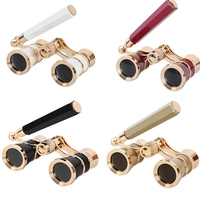 Binoculares de Ópera LUXUN 3X25 de Metal Antiguo para Damas, Binoculares de Ópera Dorados de Moda para Teatro con Mango