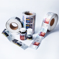 Autocollants et étiquettes personnalisés en rouleau, personnalisation avec logo, rouleau d'étiquettes adhésives en vinyle argenté pour produits de santé, pour l'emballage