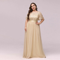 Robe de demoiselle d'honneur à la mode col en V A-ligne moelleux en mousseline de soie irrégulière à manches courtes robes de soirée élégantes robes de bal à paillettes
