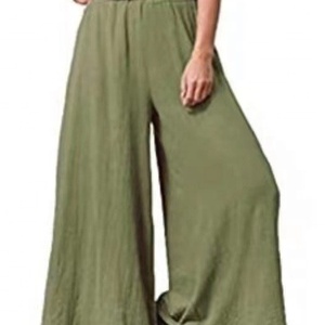 Pantalones Anchos Holgados de Algodón y Cáñamo para Mujer, Talla Grande, Pantalones Casuales para Mujer - Product Image 1