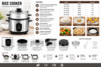 Cuisinière à riz électrique portable de 0,6 L à 2,8 L avec fonction de maintien au chaud automatique, revêtement antiadhésif, boîtier en acier inoxydable, comprend une tasse doseuse